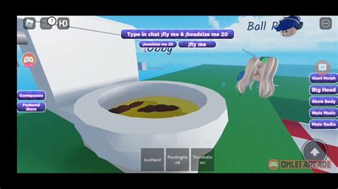 Roblox girl pooping in the toilet .